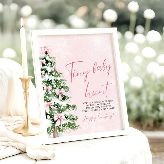 ピンクボーズクリスマスツリーミニベビー狩りゲーム ポスター