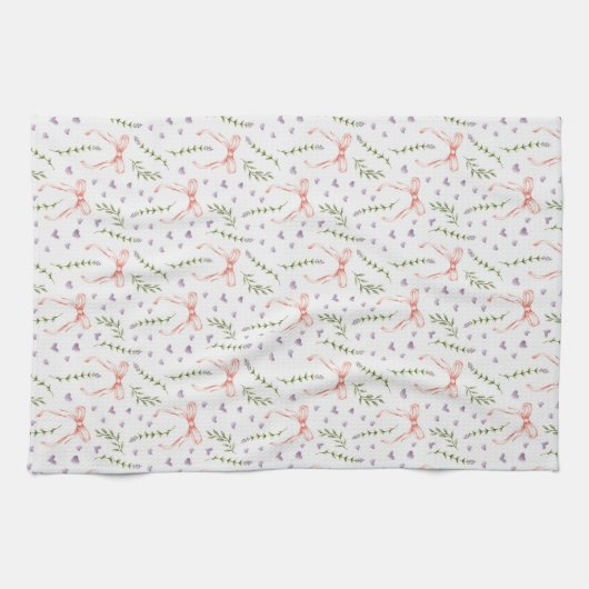 ピンクボーズフローラ誕生日シャワーパーティー キッチンタオル (横)