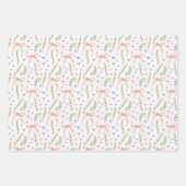 ピンクボーズフローラ誕生日シャワ結婚ーの ラッピングペーパーシート (正面3)