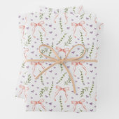 ピンクボーズフローラ誕生日シャワ結婚ーの ラッピングペーパーシート (インサイチュ)