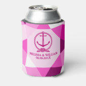 ピンクボートいかりモダン&幾何学的パターン 缶クーラー (缶裏面)