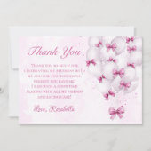 ピンクボーバルーンガール誕生日サンキューカード サンキューカード (正面)