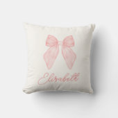 ピンクボーパーソナライズされたコケット美学ベビー クッション (正面)
