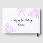 ピンクボーパープルフローラパステルハッピーバースデー ゲストブック (裏面)