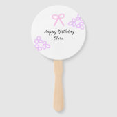 ピンクボーパープルフローラパステルハッピーバースデー ハンドファン (裏面)