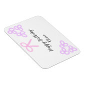 ピンクボーパープルフローラパステルハッピーバースデー マグネット (右側)