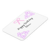 ピンクボーパープルフローラパステルハッピーバースデー マグネット (左側)