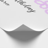 ピンクボーパープルフローラパステルハッピーバースデー ラッピングペーパー (角)