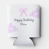 ピンクボーパープルフローラパステルハッピーバースデー 缶クーラー (裏面)