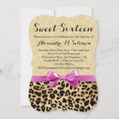 ピンクボーヒョウ甘い16パーティの招待状 招待状 (正面)