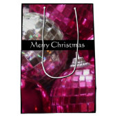 ピンクボーブルズメリークリスマス抱き枕ミディアムブラック ミディアムペーパーバッグ (裏面)