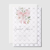 ピンクボーモダンコケットフローラブライダルシャワー ベラム紙招待状 (オフセット (招待状))
