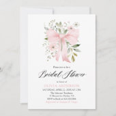 ピンクボーモダンコケットフローラブライダルシャワー 招待状 (正面)