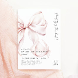 ピンクボーモダンバチェロレッテ招待状 招待状