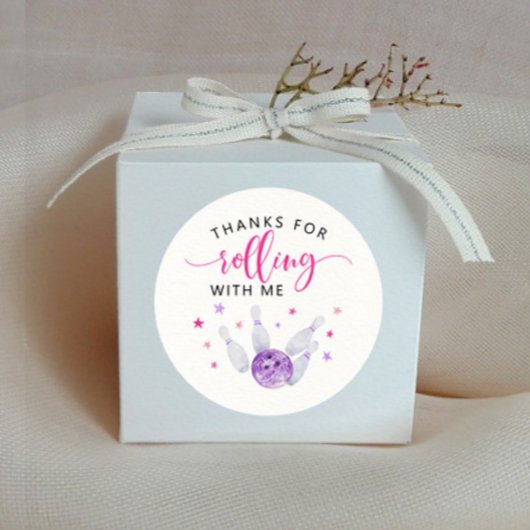 ピンクボーリング子供の誕生日パーティーの好意 ラウンドシール