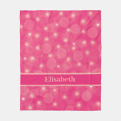 ピンクボールと星ペルソニシエール フリースブランケット (正面)