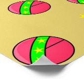 ピンクボールと星 ポスター (角)