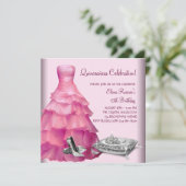 ピンクボールガウン高ヒールシューズピンクキンセアニェラ 招待状 (スタンド正面)