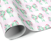 ピンクボー名門私立校風のコテージコーレホリデーラッピング紙 ラッピングペーパー (ロールコーナー)