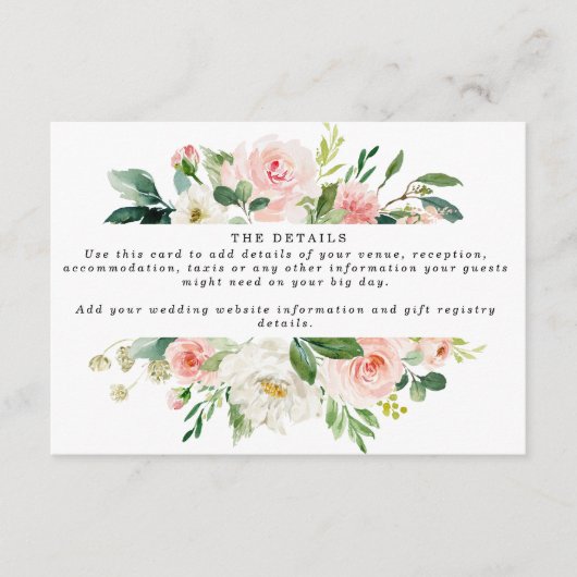 ピンクボー結婚ホフローラ詳細情報 エンクロージャーカード (正面)