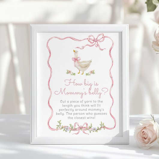 ピンクボー間抜けグースどのように大きいmommys腹 ポスター