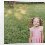 ピンクポかわいらしインセッティア&ホリー2 – 写真 三つ折りカード (内部最初)