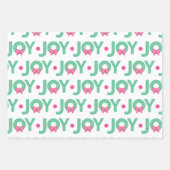 ピンクポインセチアとホリ葉ーズ ラッピングペーパーシート (正面3)