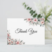 ピンクポインセチアサンキューカード サンキューカード (スタンド正面)