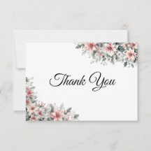 ピンクポインセチアサンキューカード