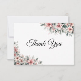 ピンクポインセチアサンキューカード サンキューカード