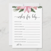 ピンクポインセチアベビーウィズウィンターベビーシャワー 招待状 (正面)