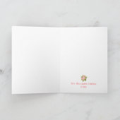 ピンクポインセチアメリークリスマススクリップホリデーカード シーズンカード (内部)