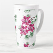 ピンクポインセチアラテマグ カフェラテマグ (右アングル)