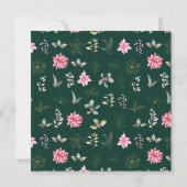 ピンクポインセチアリースホリデーパーティー 招待状 (裏面)