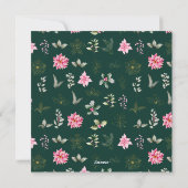 ピンクポインセチアリースメリークリスマス シーズンカード (裏面)