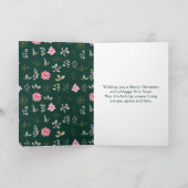 ピンクポインセチアリースメリークリスマス シーズンカード (内部)