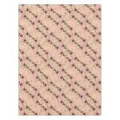 ピンクポインセチア対角ストライプクリスマス テーブルクロス (正面)