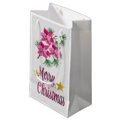 ピンクポインセチア抱き枕 スモールペーパーバッグ (正面アングル)