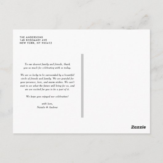 ピンクポインセチア結婚クリスマス ポストカード (裏面)