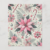 ピンクポインセチア&キャンディカネスクレープブック紙 (正面)