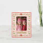 ピンクポインセチア・クリスマス シーズンカード (正面)