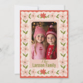 ピンクポインセチア・クリスマス シーズンカード (正面)