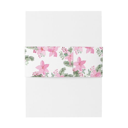 ピンクポインセチア・クリスマス 招待状ベリーバンド (裏面例)