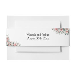 ピンクポインセチア 招待状ベリーバンド