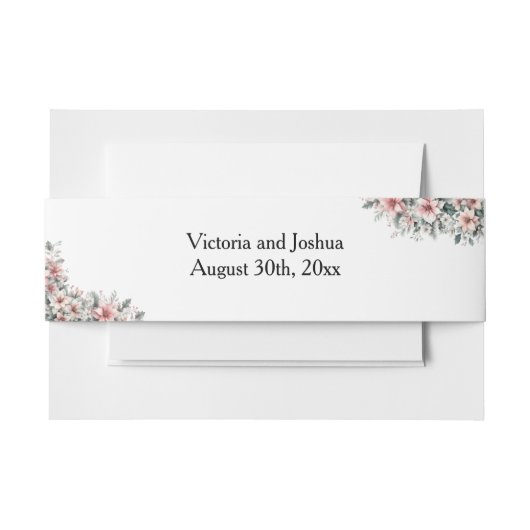 ピンクポインセチア 招待状ベリーバンド (正面例)