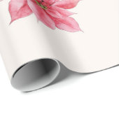 ピンクポインセチラッピング紙 ラッピングペーパー (ロールコーナー)
