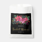 ピンクポインセティアクリスマスブライダルシャワー フェイバーバッグ (正面)