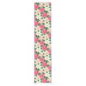 ピンクポインセティアスクリスマス ショートテーブルランナー (正面)