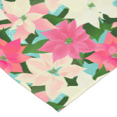 ピンクポインセティアスクリスマス ショートテーブルランナー (コーナー)