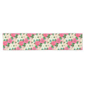 ピンクポインセティアスクリスマス ショートテーブルランナー (横)